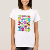 Number Day Funny Cartoon Numbers T Shirt