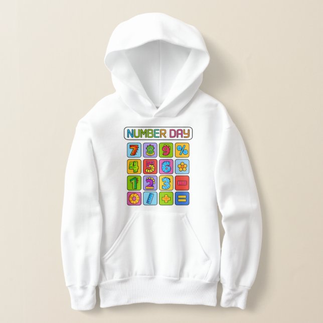 Number Day Math Icons Calculator Hoodie (Poser)