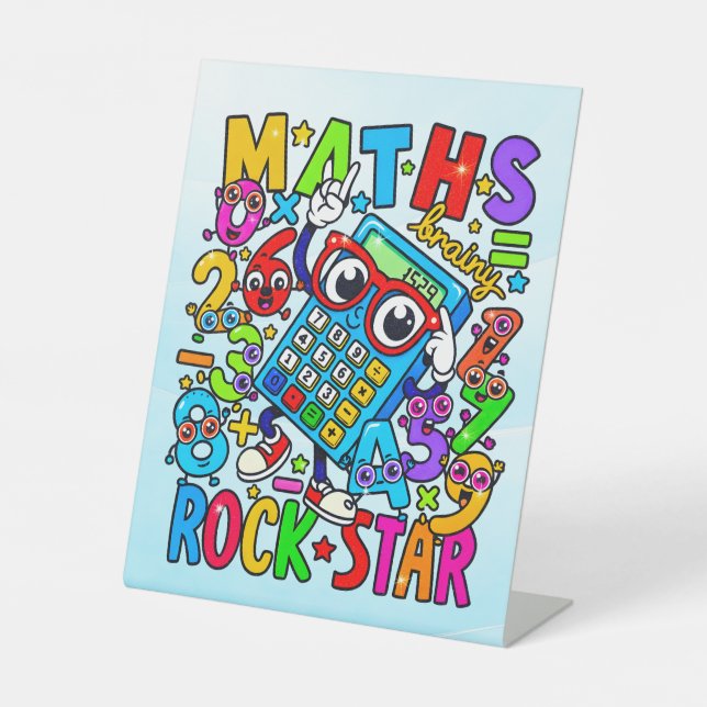 Number Day Maths Rockstar Pedestal Sign (Front)