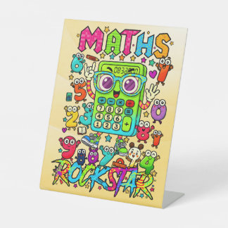 Number Day Maths Rockstar Pedestal Sign for School
