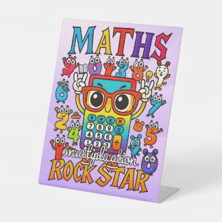 Number Day Maths Rockstar Pedestal Sign for School