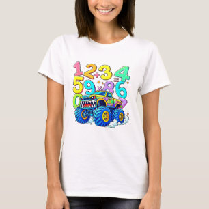 Number Day Monster Truck Maths T Shirt