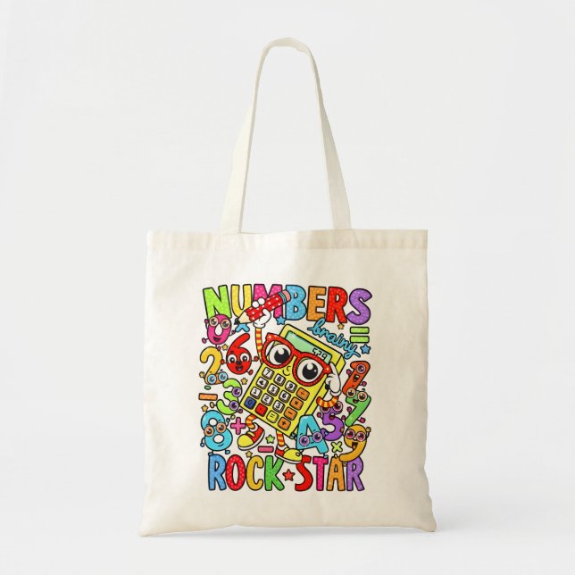 Number Day Tote Bag | Maths Numbers Rock Star (Front)