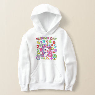 Number Day Unicorn Math Numbers Hoodie