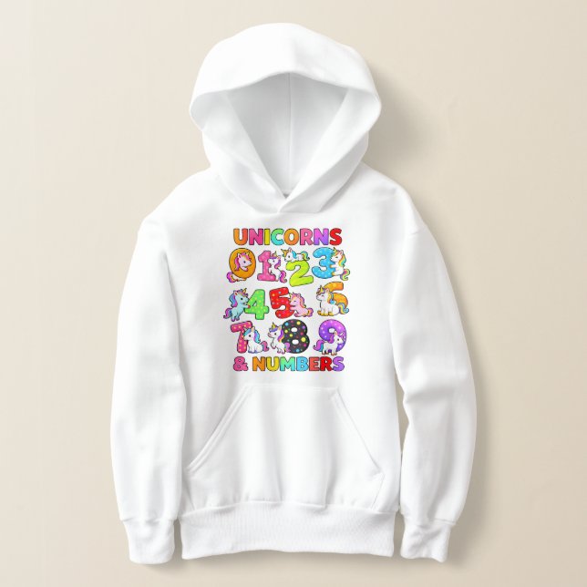 Number Day Unicorn Numbers Math Hoodie (Poser)