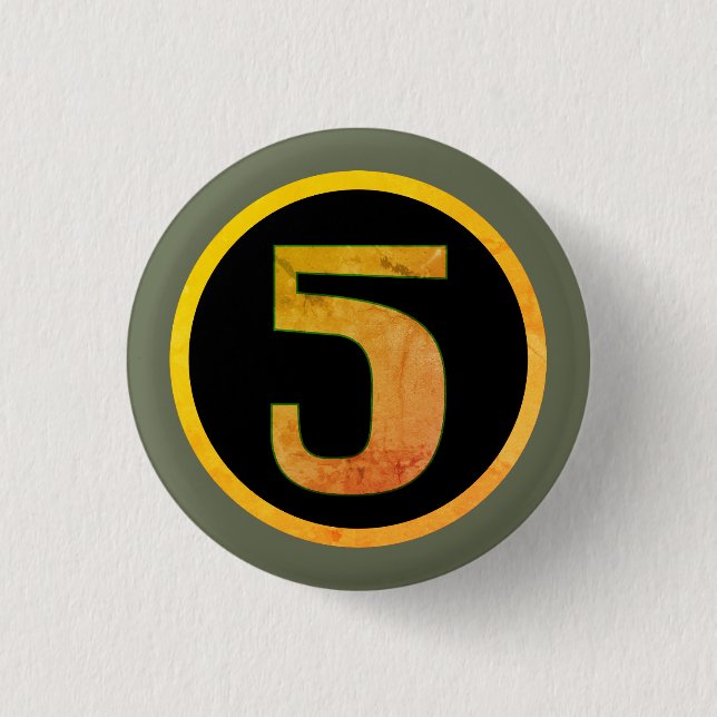number five 1 inch round button (Front)