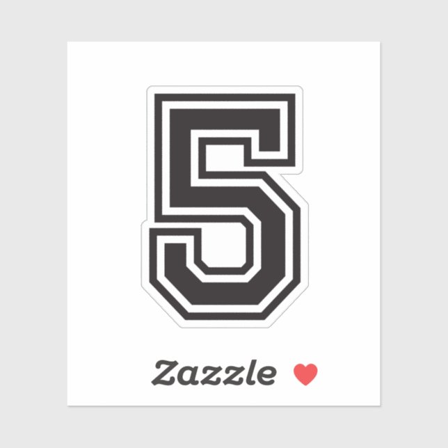 Number five 5 sporty college font (Sheet)