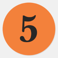 Number Five planning simple 5 orange black