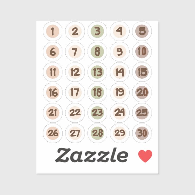 Number for month planner (Sheet)