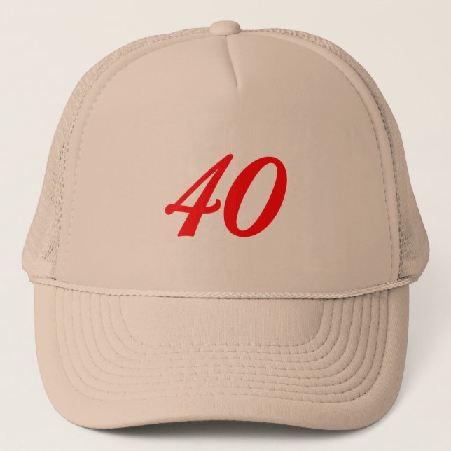 Number Forty 40th Birthday Gifts Trucker Hat (Front)