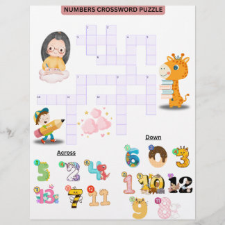 Number & Greeting crossword worksheet for kids Flyer