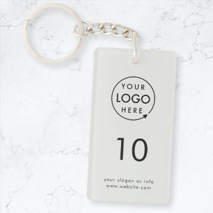Number   Grey Logo Business Hospitality Property Keychain
