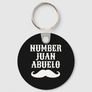 Number Juan Abuelo Spanish Mexican Best Dad Gifts Keychain