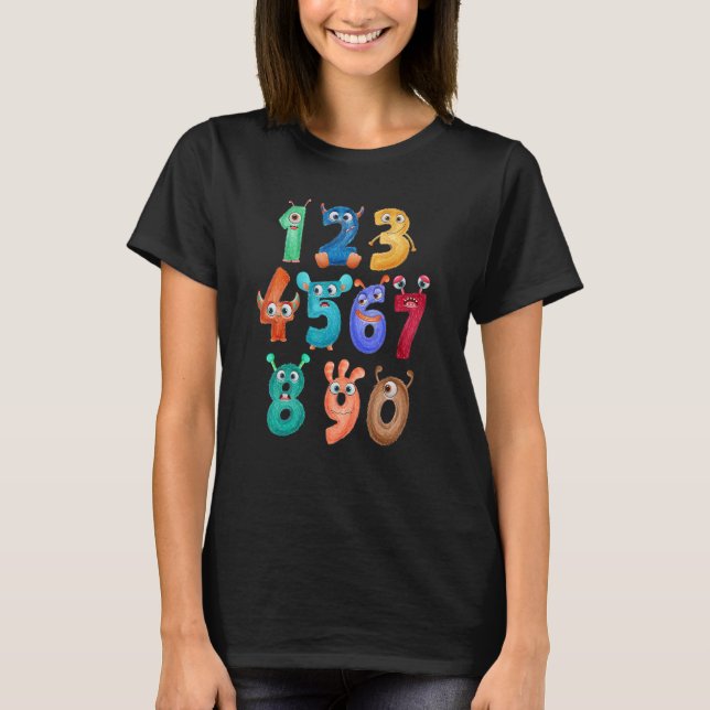 Number Learning calculator costume matc day Math O T-Shirt (Front)