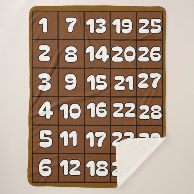 Number lover numbers design sherpa blanket (Front)
