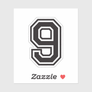 Number nine 9 sports college font