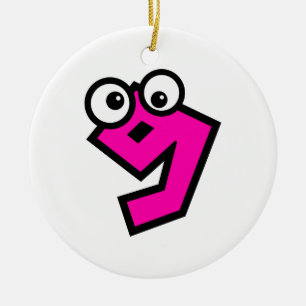 Number Nine Ceramic Ornament