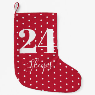 Number of Sleeps to Christmas Advent Calendar Red  Small Christmas Stocking