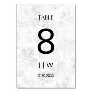 Number of snowy Christmas  Table Number