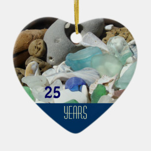 Number of Years Ornaments 25 Years Personalize Sea