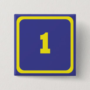 number one 2 inch square button