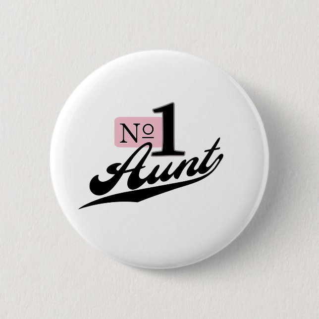 Number One Aunt 2 Inch Round Button (Front)