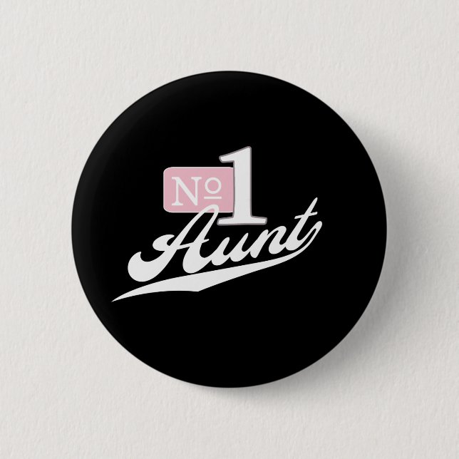 Number One Aunt (White) 2 Inch Round Button (Front)