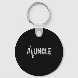 Number One Baseball Uncle Fathers Day Funny Baseba Keychain
