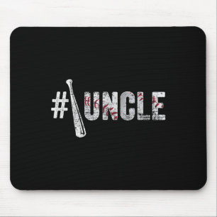 Number One Baseball Uncle Fathers Day Funny Baseba Mouse Pad