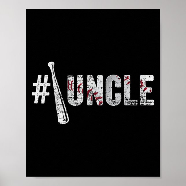 Number One Baseball Uncle Fathers Day Funny Baseba Poster (Front)