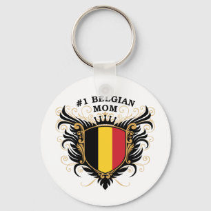 Number One Belgian Mom Keychain