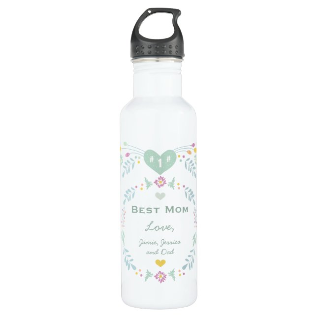Number One Best Mother Personalized 710 Ml Water Bottle (Front)