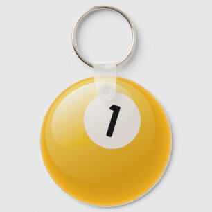 NUMBER ONE BILLIARDS BALL KEYCHAIN