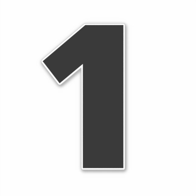 Number One Black and White Sticker (Front)