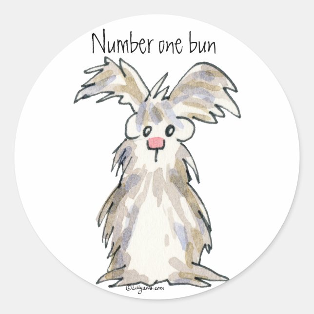 Number One Bun - Cartoon Rabbit Sticker (Front)