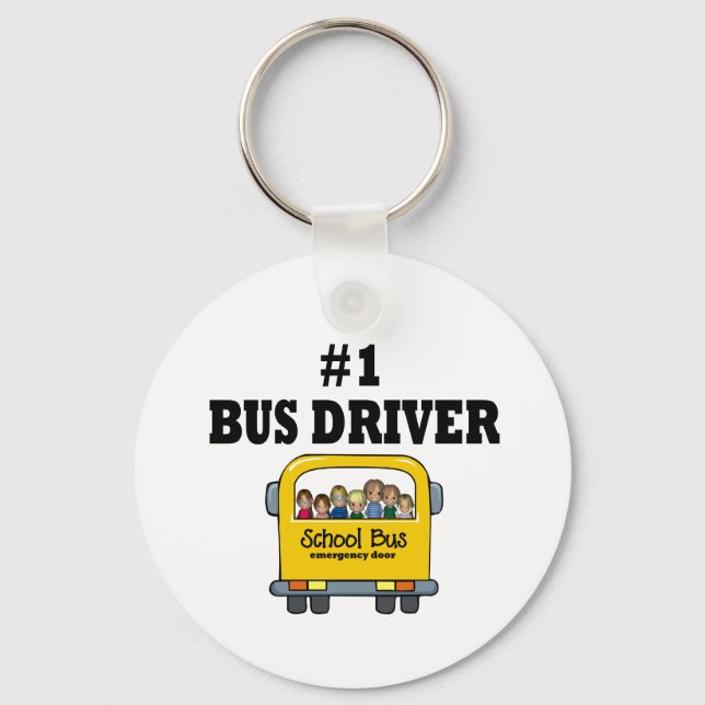 Number One Bus Driver Keychain (Front)