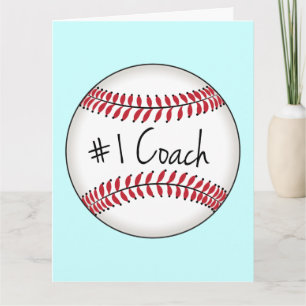 Number One Coach Baseball Get Well Soon Card