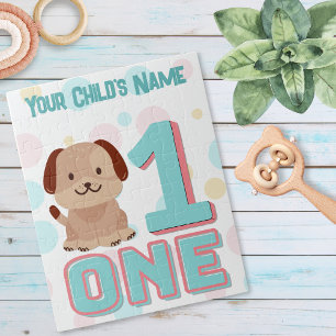 Number One Cute Dog Puzzle    Personalized