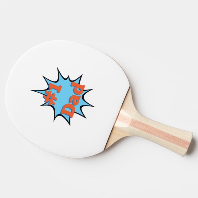 Number One Dad #1 Ping Pong Paddle (Back Side)