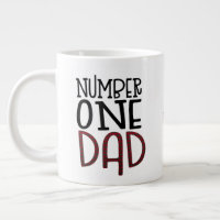 Number One Dad Black Tartan Typography Gift