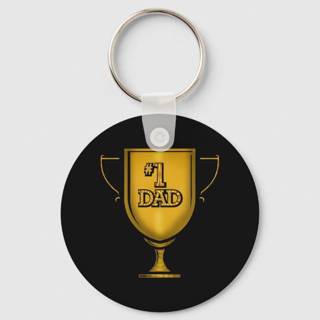 Number One Dad Gifts For Him Keychain (Front)