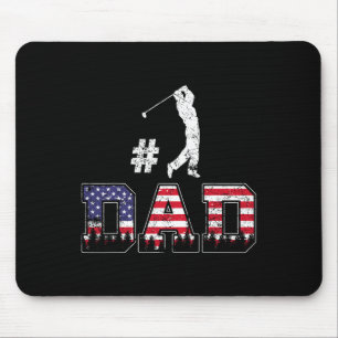 Number One Dad Golf-shirt Father Day American Flag Mouse Pad
