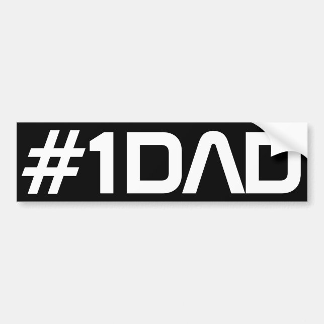Number One Dad Hashtag Bumber Sticker (Front)