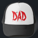 Number One Dad Red And Black Cool Trucker Hat<br><div class="desc">Feel free to personalize and customize this cool #1 Dad red and black trucker hat. Colour and edit options are available.</div>
