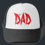Number One Dad Red And Black Cool Trucker Hat<br><div class="desc">Feel free to personalize and customize this cool #1 Dad red and black trucker hat. Colour and edit options are available.</div>