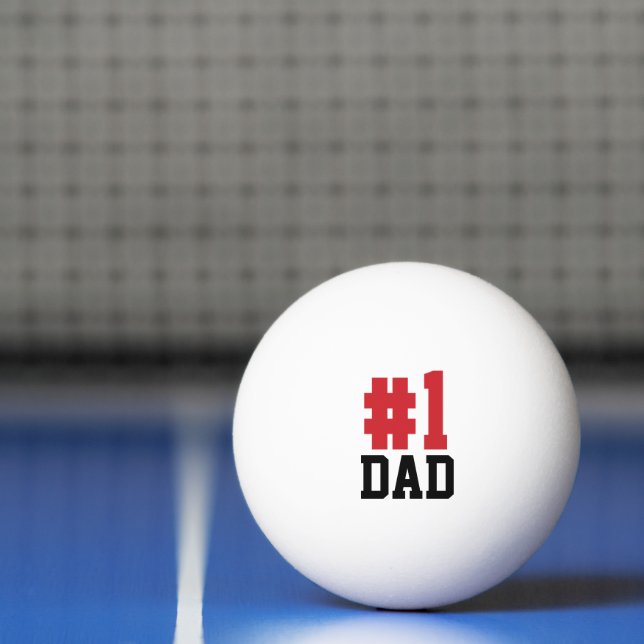 Number One Dad Red and Black Father's Day Ping Pong Ball (Net)