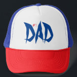 Number One Dad Red White Blue Cool Trucker Hat<br><div class="desc">Feel free to personalize and customize this cool #1 Dad red white and blue trucker hat. Colour and edit options are available.</div>