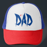 Number One Dad Red White Blue Cool Trucker Hat<br><div class="desc">Feel free to personalize and customize this cool #1 Dad red white and blue trucker hat. Colour and edit options are available.</div>