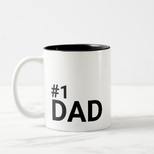 Number One Dad Simple Minimalist Modern Gift  Two-Tone Coffee Mug