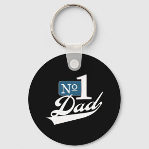 Number One Dad (White) Keychain